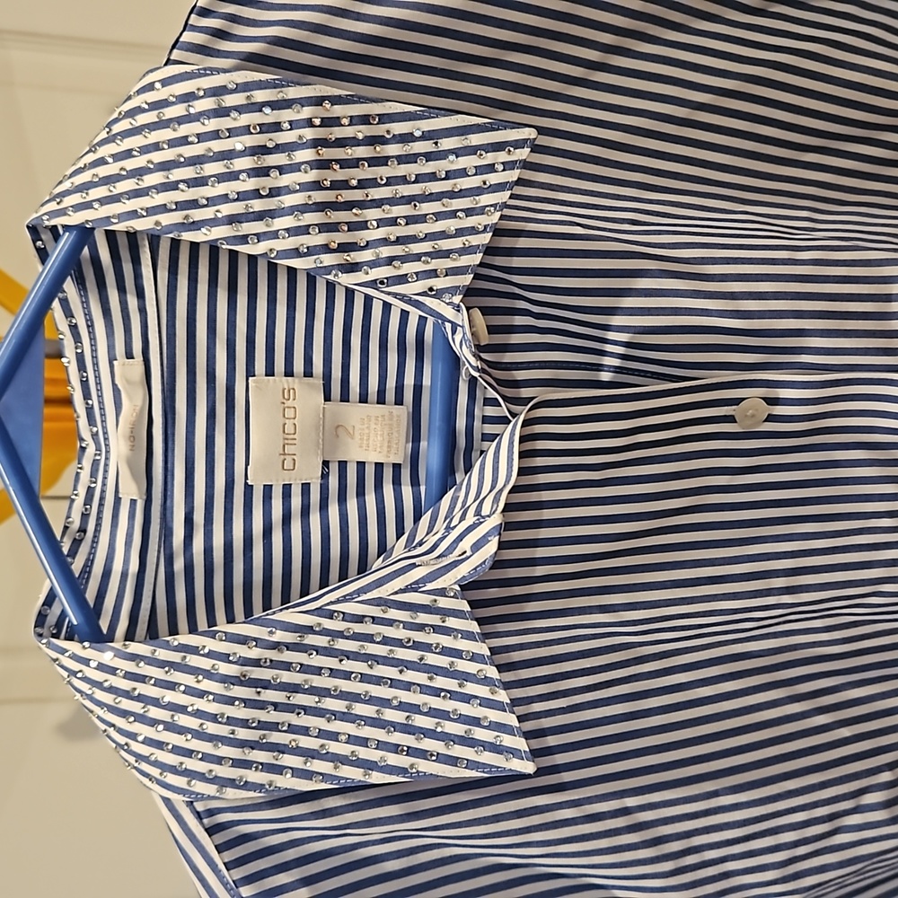 Chicos Bling Collar Button Down - image 1